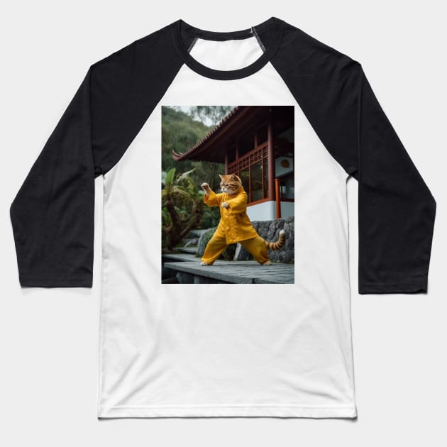 Ninja Cat Baseball T-Shirt by AviToys